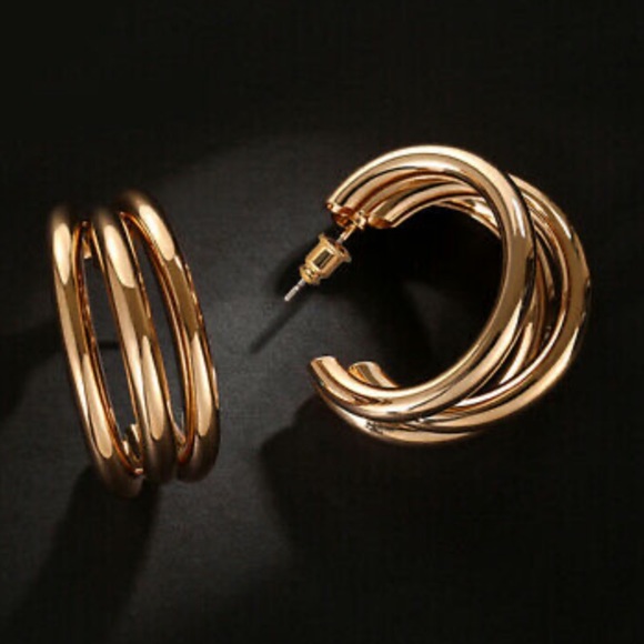 New 18k gold/White gold plated Earrings - Picture 7 of 13